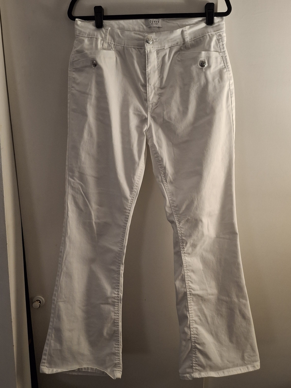 Curve Appeal Women's White Bootcut Pants
